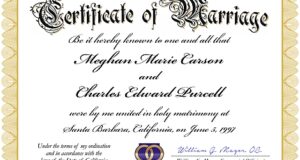 Personalized Wedding Certificate (Sample)